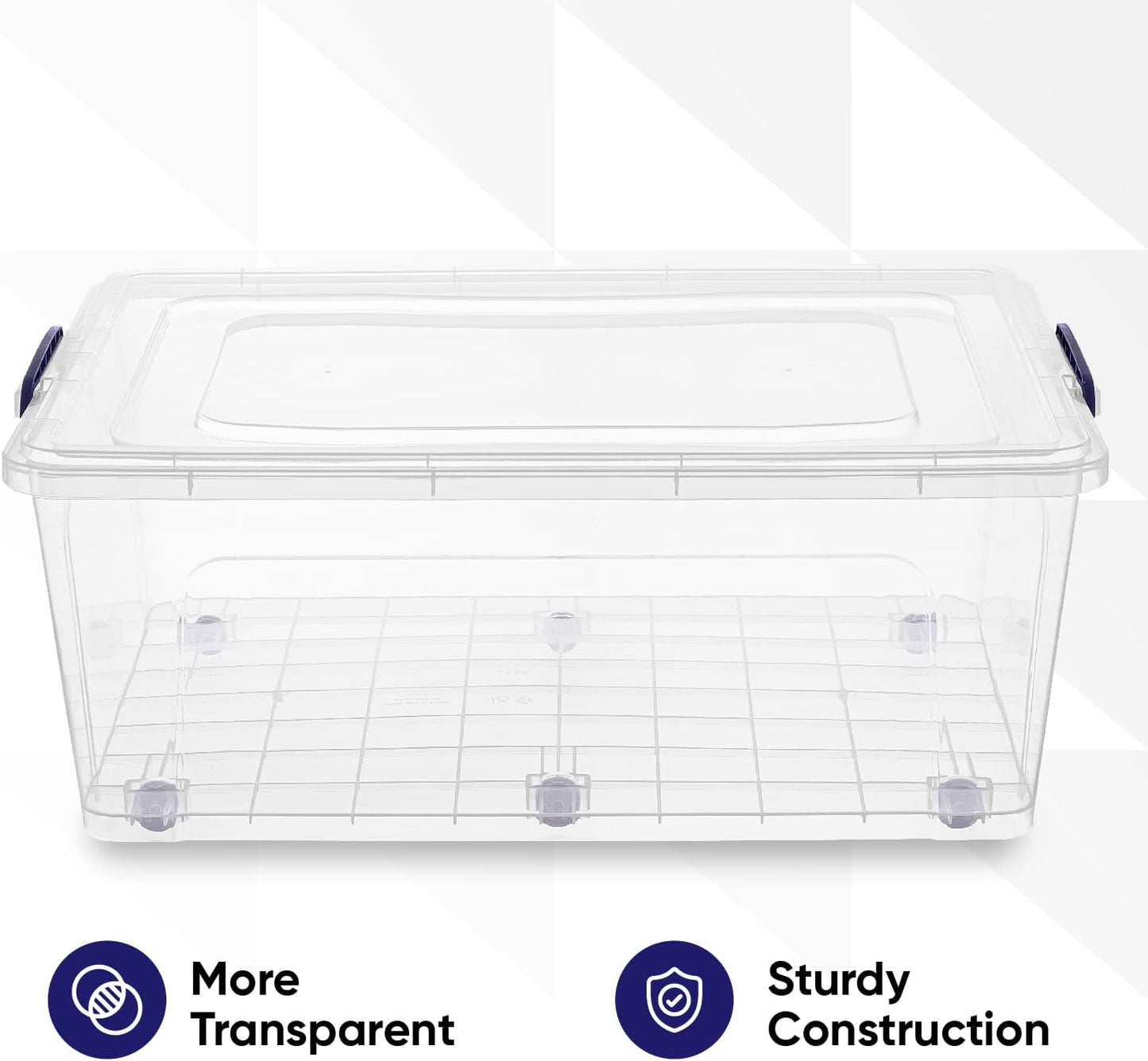 Superio Storage Bins with Lids- 3 Pack, 1.85 Qt Clear Boxes for Organizing, Stackable Plastic Containers- BPA Free, Non-Toxic, Odor Free, Organizer for Home, Office, Dorm