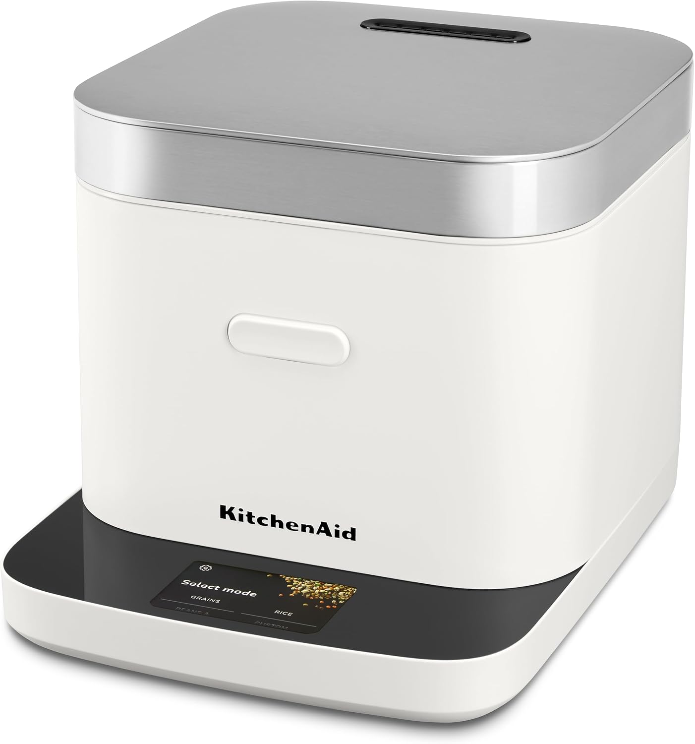 KitchenAid Compact 8 Cup Grain and Rice Cooker with Automatic Sensing and Integrated Scale, KGC2154PL, Porcelain White
