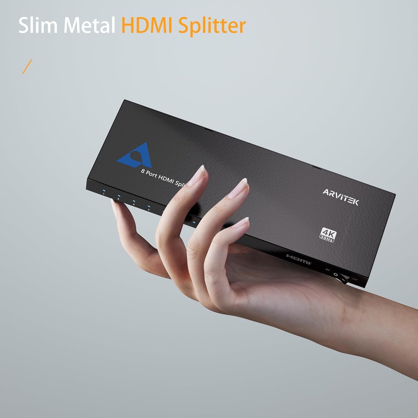 HDMI Splitter 1 in 4 Out,Arvitek 1x4 HDMI Splitter,4K@30Hz,Duplicates 1 Source to 4 Displays Simultaneously,for Laptop/Xbox/PS4/TV/Monitor,Metal Housing,Plug & Play (Mirror Only)
