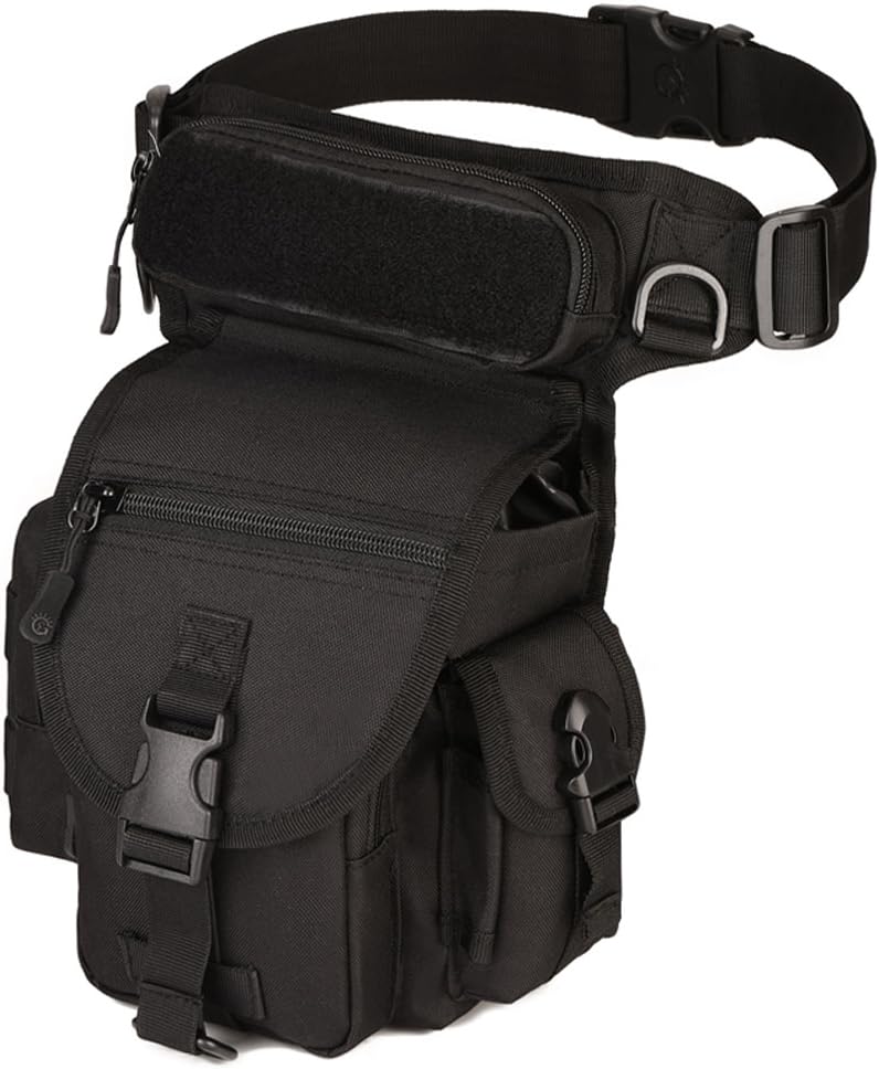Motorcycle Drop Leg Bag Nylon Waist Pack for Men Women Travel Hiking Tactical Cycling Bike Ride Riding Crossbody Shoulder Fanny Pouch