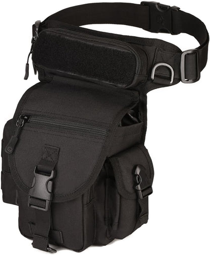 Motorcycle Drop Leg Bag Nylon Waist Pack for Men Women Travel Hiking Tactical Cycling Bike Ride Riding Crossbody Shoulder Fanny Pouch