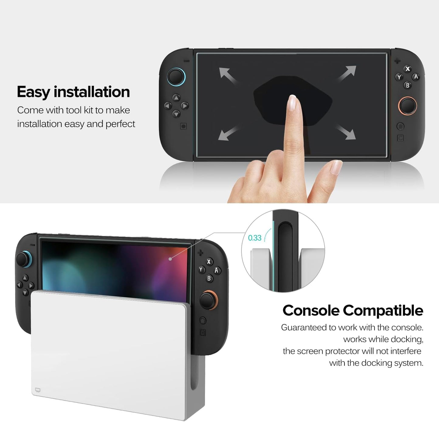 ivoler 4-Pack Screen Protector Tempered Glass for Nintendo Switch 2 Model 2025 with [Alignment Frame] Accessories Transparent HD Clear Anti-Scratch Screen Protector for Nintendo Switch 2, 7.9-Inch