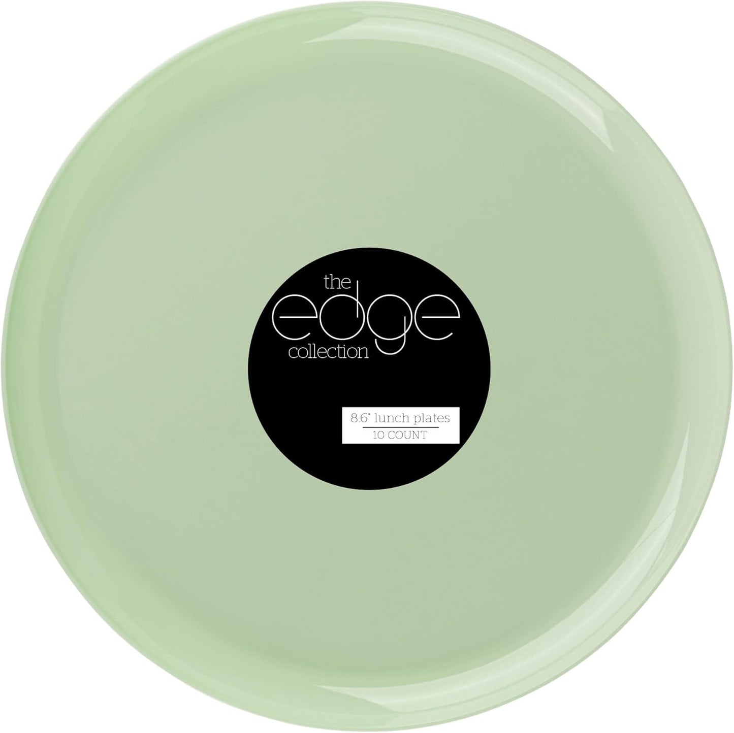 PLASTICPRO [30 Pack 10.7'' Christmass Green Plastic Party Plates Edge Collection Premium heavyweight Elegant Disposable Tableware Dishes