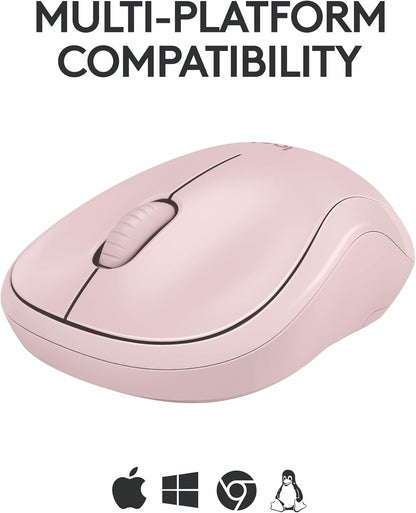 Logitech M185 Wireless Mouse, 2.4GHz with USB Mini Receiver, 12-Month Battery Life, 1000 DPI Optical Tracking, Ambidextrous, Compatible with PC, Mac, Laptop - Black