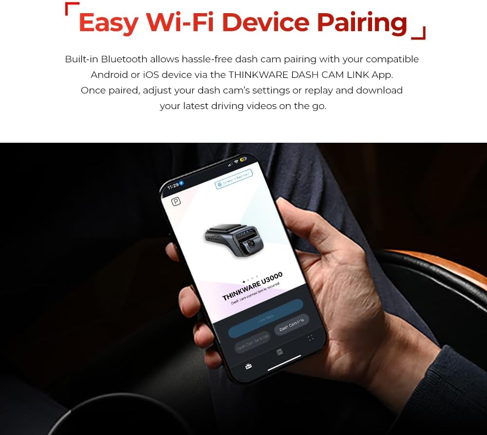 THINKWARE U3000 2CH 4K Front Dash Cam, 2K Rear Cam, STARVIS 2 Sensor Super Night Vision, Car Camera 5GHZ Wi-Fi GPS Radar Buffered Parking Mode CPL Filter Red Light Speed Camera Alerts OBD Cable