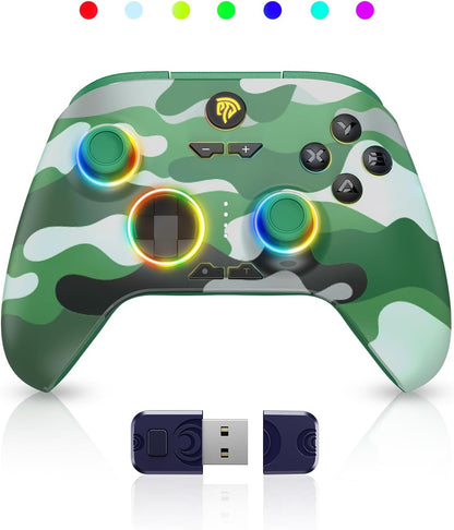 EasySMX X15 PC Controller - Enhanced Wireless Bluetooth Controller with Hall Joysticks/Hall Triggers/RGB Lighting - No Stick Drift, No Dead Zone - Work for Windows PC, Android, Steam and Switch