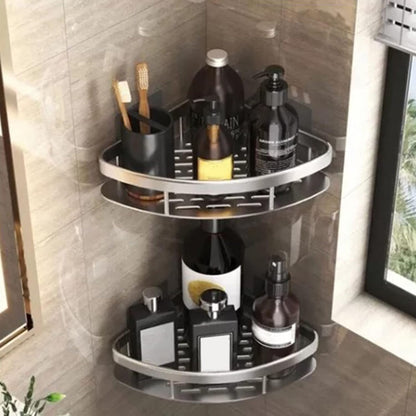 4 Pcs Shower Caddy Corner, Stainless Steel Shower Shelf Wall Mounted Bath Shelves Modern Shelf Shower Hook with Screw for Home, Bathroom