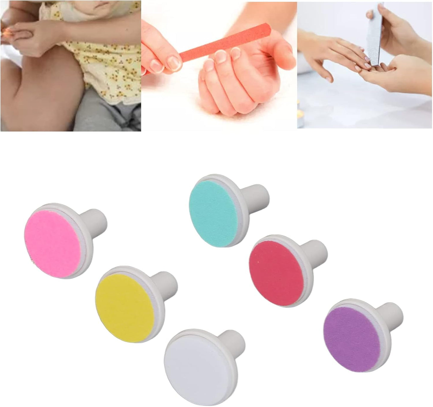 6 Pieces Baby Nail File Pads Nail Trimmer Replacement Pads Electric Nail File Grinding Heads Accessory for Newborn Infant Toddler or Adults Toes Fingernails Care