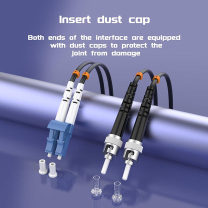 Buacoz 200 Meters LC to LC UPC Outdoor Armored Fiber Patch Cable, 9/125um Single Mode Duplex Fiber Optic Internet Cables, Jumper Optical Patch Cord, (200M/656ft), TPU Black