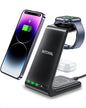 Intoval Wireless Charging Station,3 in 1 Charger for Apple iPhone/iWatch/Airpods,iPhone16,15,14,13,12,11 (Pro,Pro Max)/XS/XR/XS,iWatch10/9/8/Ultra2/1/7/6/SE/5/4/3/2,Airpods Pro2/Pro/3/4 (A3,Black)
