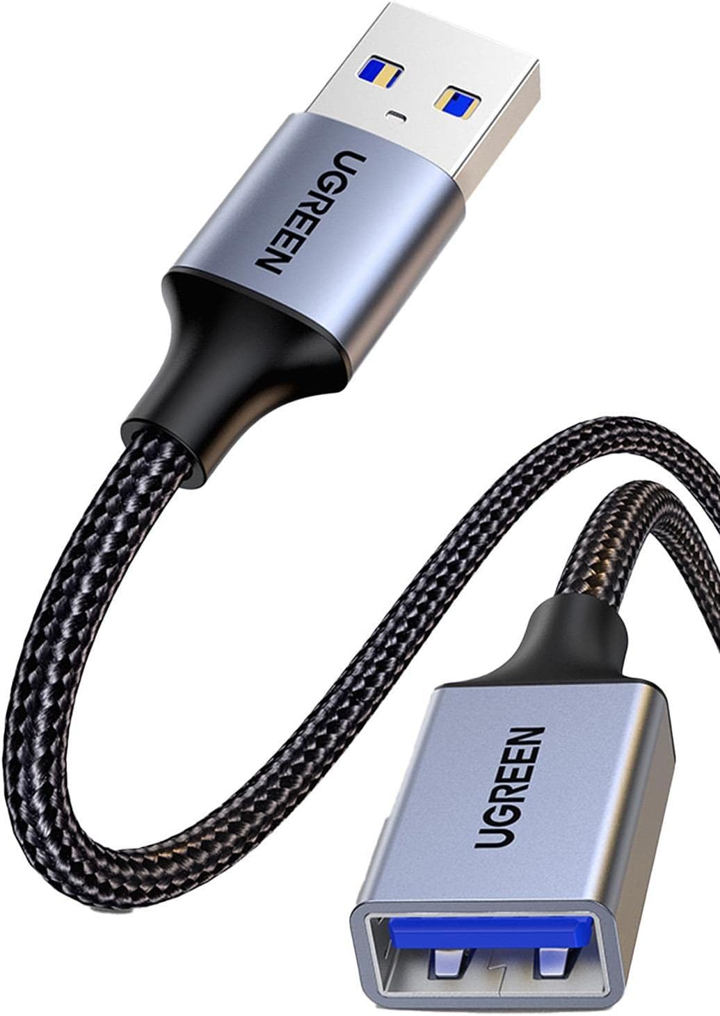 UGREEN USB Extension Cable 3.0 Extender Cord Nylon Braided A Male to Female Data Transfer Cable for Hard Drive, Oculus Rift, Hub, USB Sticks, Mouse, Keyboard, Xbox, Camera, Webcam, 6.6FT