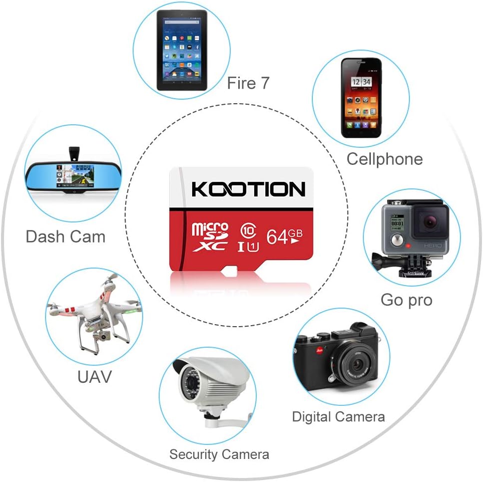 KOOTION 10 Pack 16 GB Micro SD Card Class-10 Micro SDHC Card 16 GB UHS-I High Speed TF Card R Flash C10 U1 Memory Card