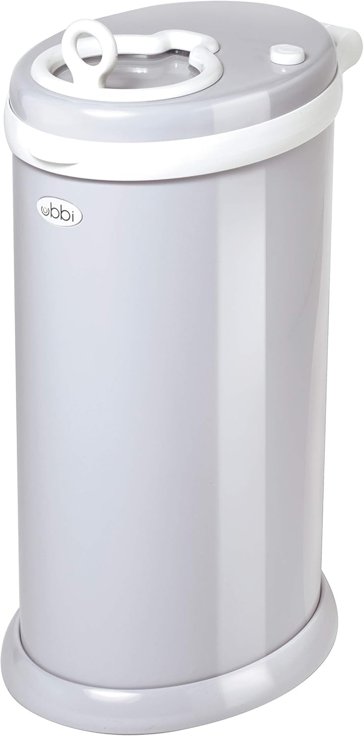 Ubbi Steel Diaper Pail, White
