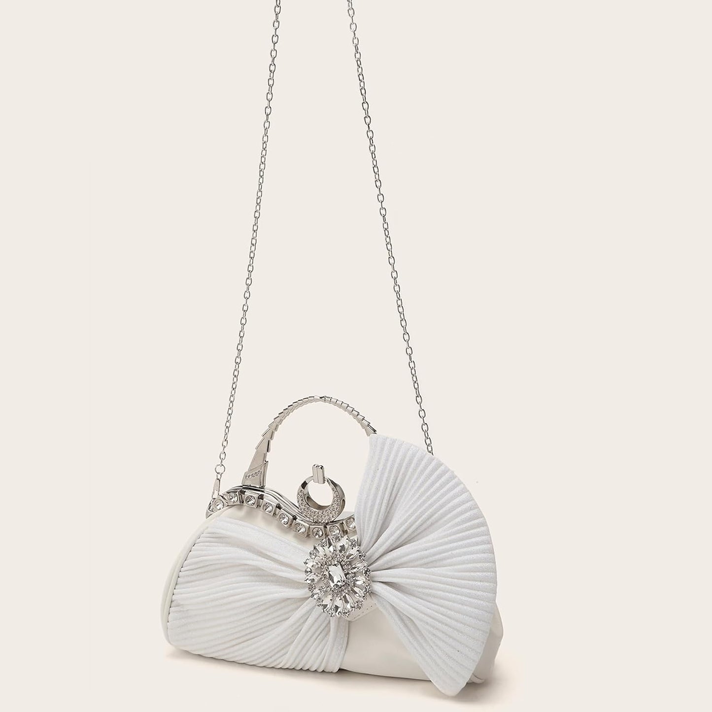 Buric Clutch Purses for Women Rhinestone Evening Handbag Bridal Wedding Prom Purse Formal Party Bow Tie Clutch for Women