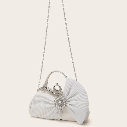 Buric Clutch Purses for Women Rhinestone Evening Handbag Bridal Wedding Prom Purse Formal Party Bow Tie Clutch for Women