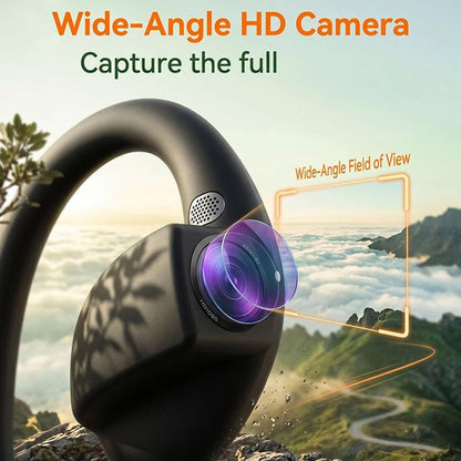 Ai Translation Open-ear Bone Conductions Headphones with Camera (orange) | Wireless Sports Headset, Smart Conversation, for Running Cycling