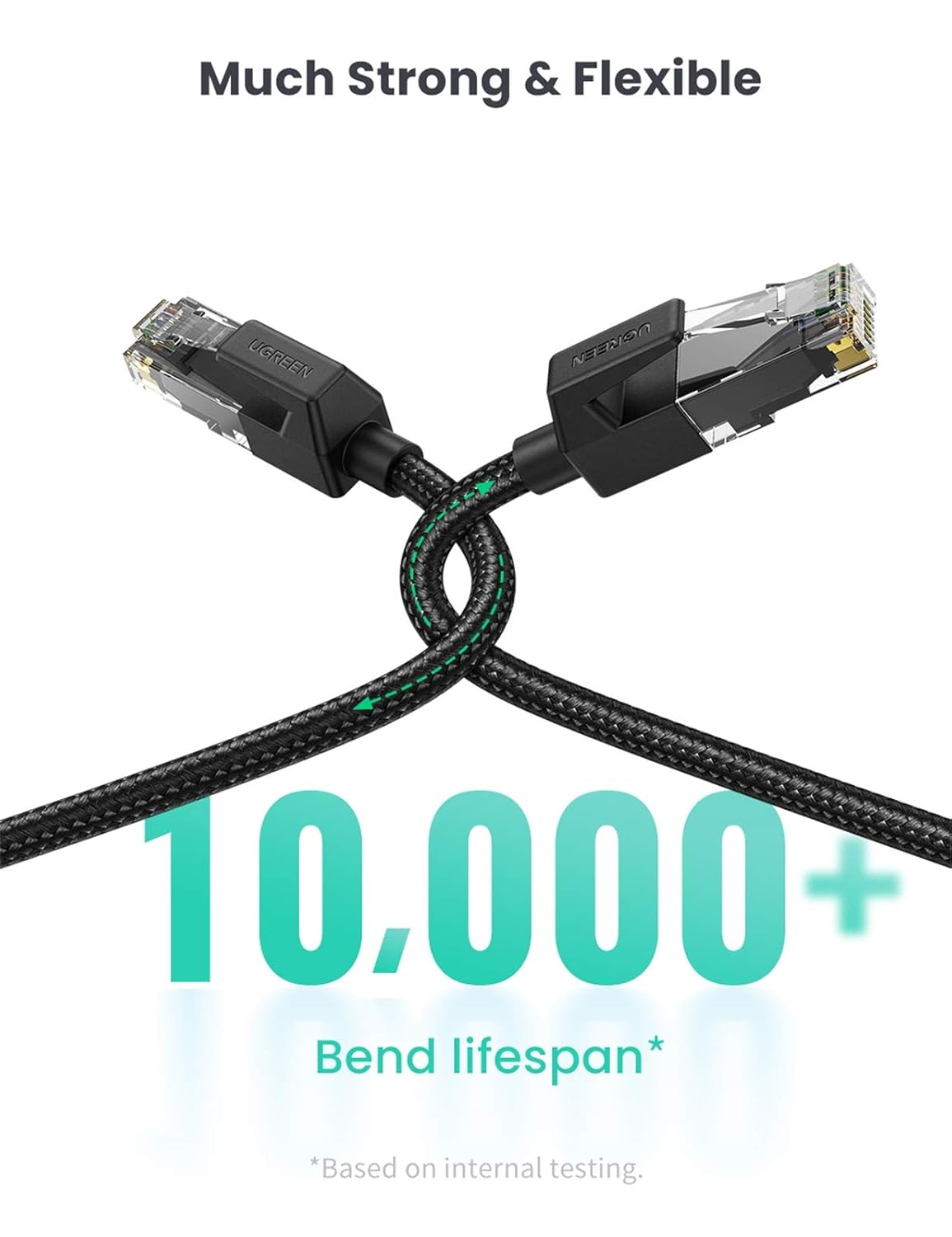 UGREEN Cat 6 Ethernet Cable Braided Cat6 Gigabit High Speed 1000Mbps Internet Cable RJ45 Shielded Network LAN Cord Compatible for PC PS5 PS4 PS3 Xbox Smart TV Router 15FT