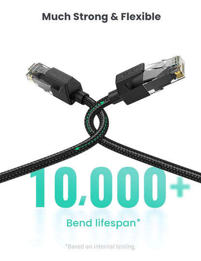 UGREEN Cat 6 Ethernet Cable Braided Cat6 Gigabit High Speed 1000Mbps Internet Cable RJ45 Shielded Network LAN Cord Compatible for PC PS5 PS4 PS3 Xbox Smart TV Router 15FT