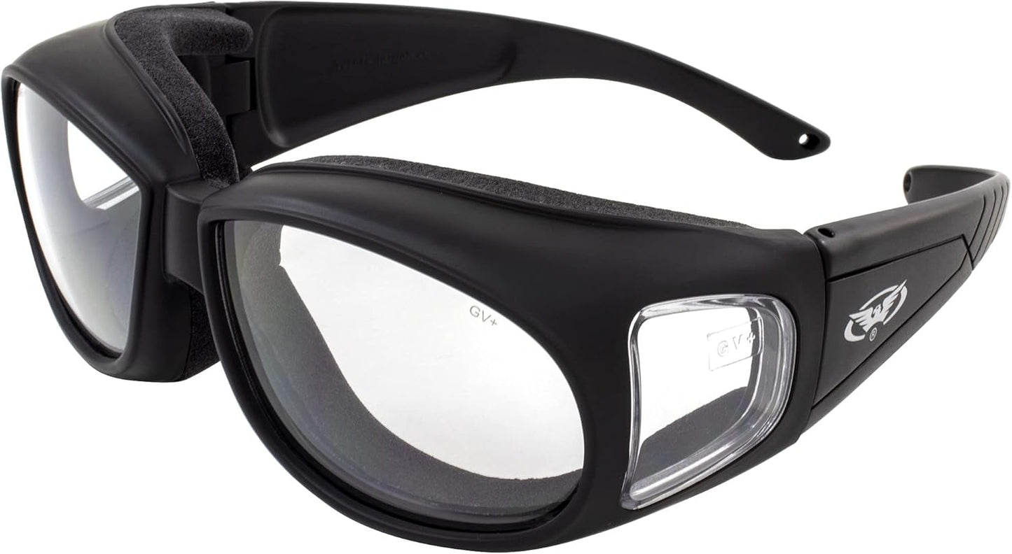 Outfitter clear motorcycle glasses. Over-Prescription glasses