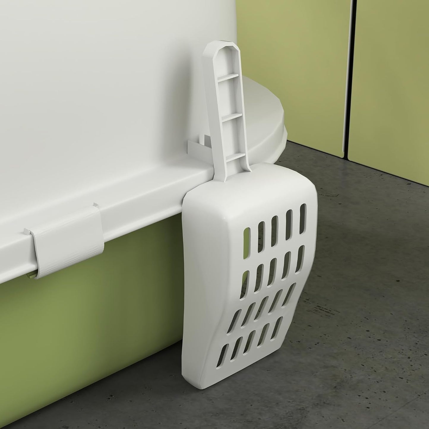 PawHut Cat Litter Box with Lid, Drawer Style Enclosed Kitty Litter Box with Front Door Flap, Scoop, Handle, Easy Clean, Cat Litter Tray for Small and Medium Cats, Green
