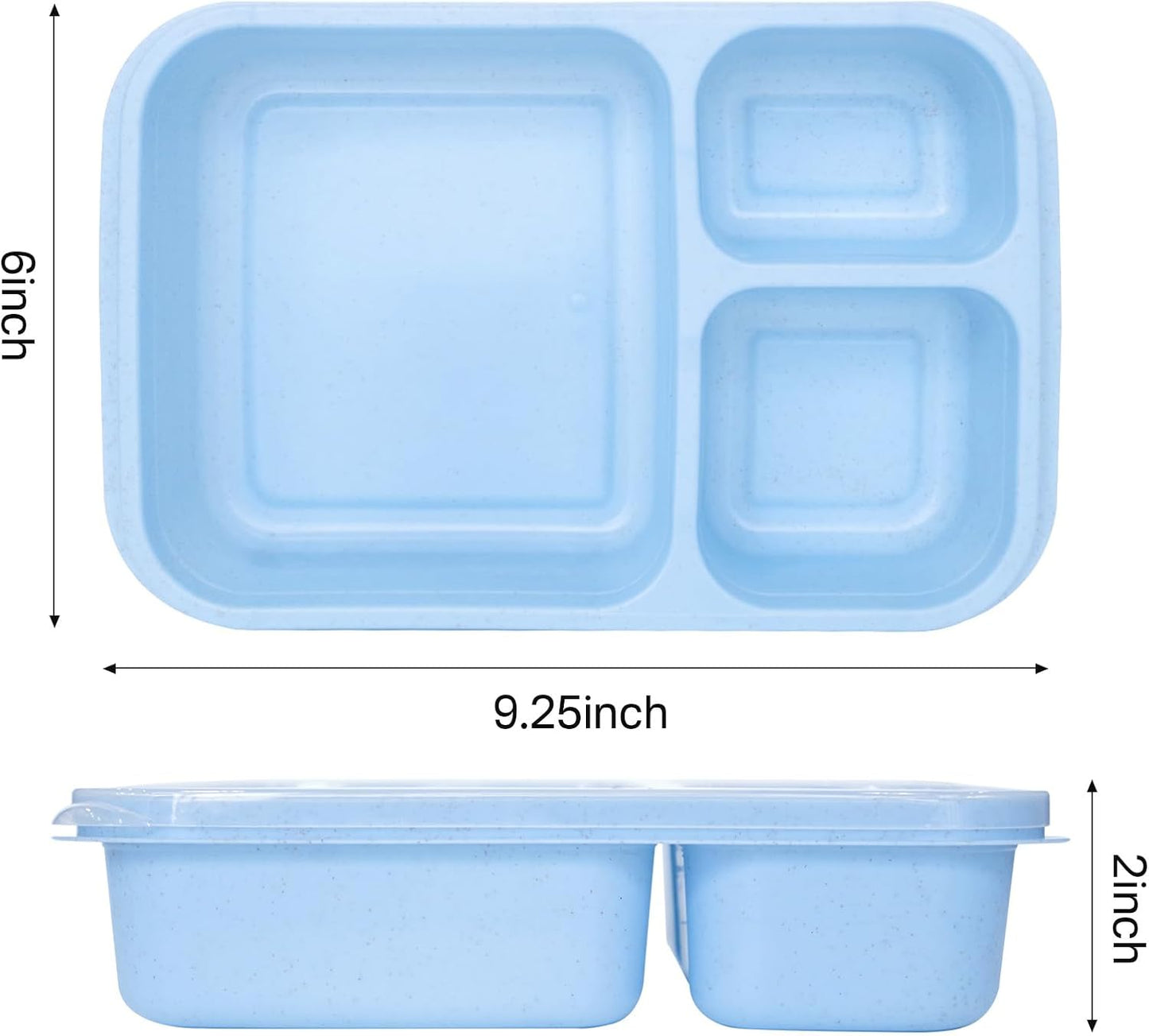 4 Pack Bento Box Lunch Boxes, BPA-Free Reusable Snack Box Containers for Kids Adults, 3 Compartment Meal Prep Containers with Lids, Stackable for School, Work, and Travel (Multicolor-3Compartments)