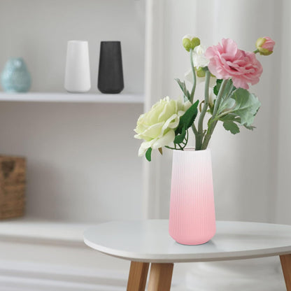 White Ceramic Vase, GUKJOB Small Cute Flower Vase for Pampas Grass, Home, Living Room, Dining Table, Farmhouse, Office Decor, Bedroom, Table, and Kitchen Shelf (White)