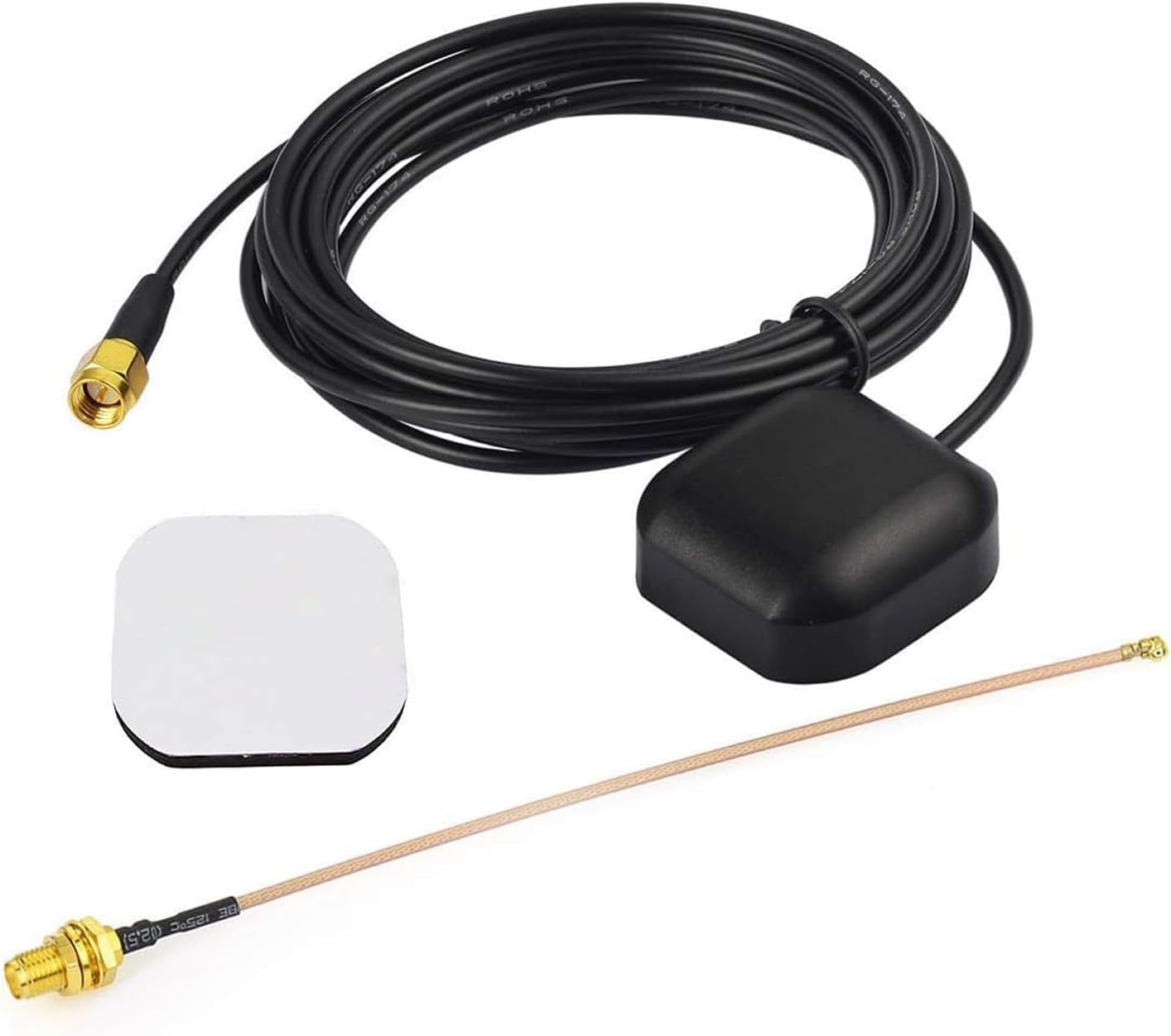Bingfu Vehicle GPS Navigation Antenna Active GPS Antenna with Fakra C Right Angle Connector Compatible with Car Truck GPS Navigation Receiver System Factory DVD Stereo Head Unit
