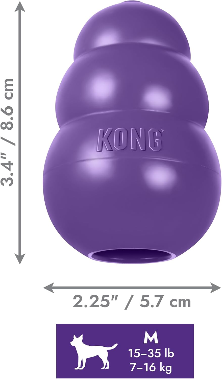 KONG Senior Dog Toy Gentle Natural Rubber -Fun to Chew, Chase & Fetch- For Medium Dogs