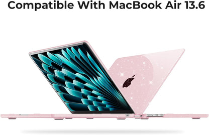 EooCoo Case Compatible with MacBook Air 13 inch M4 M3 M2 2025-2022 A3240 A3113 A2681, 13.6" Hard Case Cover & TPU Keyboard Skin & Screen Protector for Laptop Air 13.6 inch - Crystal Clear