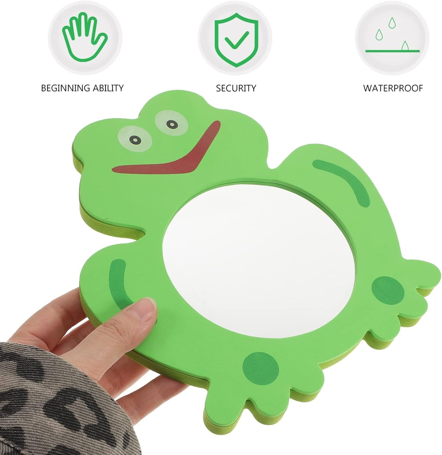 3 Pcs Toys Frog-Shape Bath Toys Cartoon Mirror Toy Mirror Bath Toy Mirror Showering Toy Baby Infants Kids Toddlers