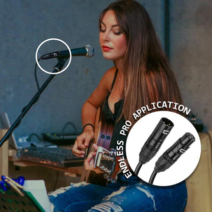 Balanced XLR Cable Male to Female - 6 Feet Pink - Pro 3-Pin Microphone Connector for Powered Speakers, Audio Interface or Mixer for Live Performance & Recording