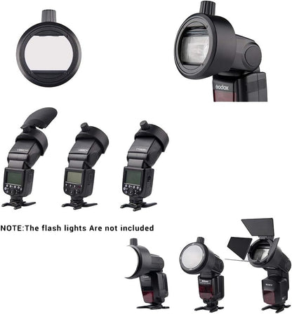Godox S-R1 Adapter with AK-R1 Round Head Accessories Compatible for Yongnuo Canon Nikon Sony Camera Flash Speedlight and Godox TT685 V860II V350 TT600 TT350 V850II