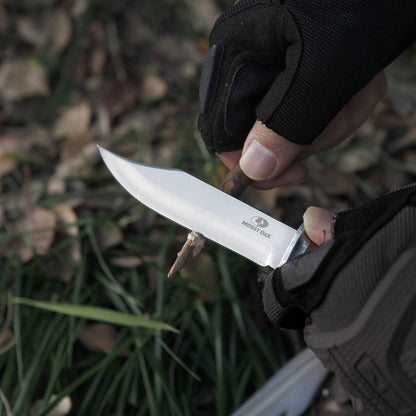 Mossy Oak 2-Piece Bowie Knife, Fixed Blade Hunting Buck Knife Set Leather Handle with Sheath