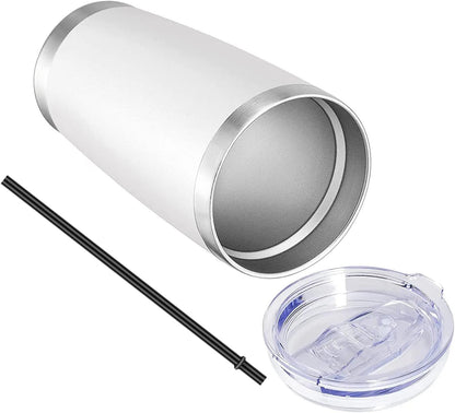 VEGOND 20oz Tumbler with Lid and Straw Stainless Steel Tumbler Cup Bulk Vacuum Insulated Double Wall Travel Coffee Mug Powder Coated Coffee Cup (Bluish Violet 6 Pack)