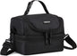 VASCHY Lunch Box Bag Men, Insulated Two Compartments Bento Cooler Bags for Adults/Women/Kids for School,Daycare,Kindergarten,Picnic Black