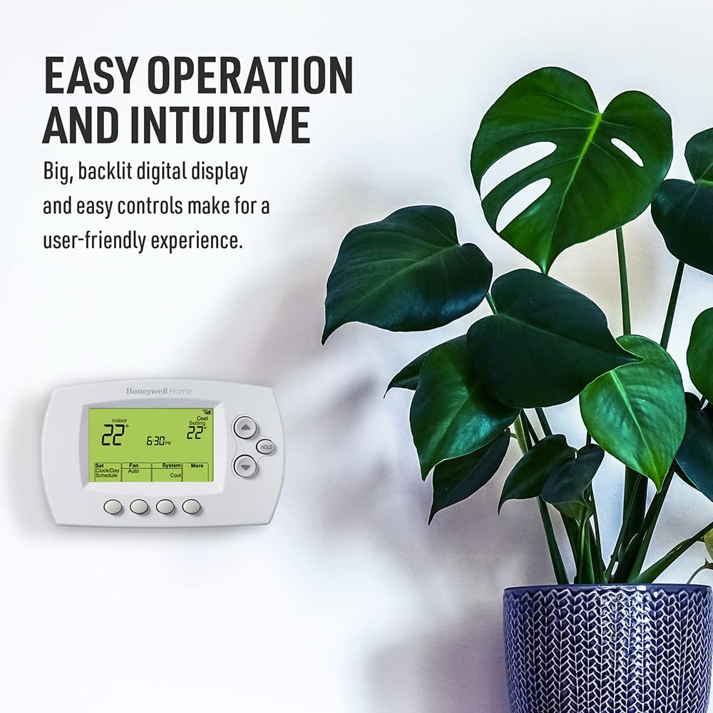 Honeywell Home Wi-Fi 7-Day Programmable Thermostat (RTH6580WF), Requires C Wire, Works with Alexa