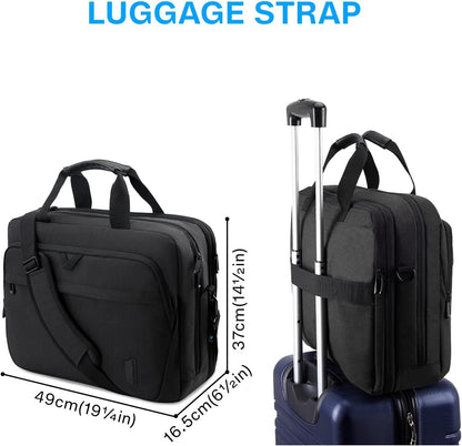 BAGSMART 17.3 Inch Laptop Bag, Expandable Computer Bag Laptop Briefcase Men Women Laptop Shoulder Bag