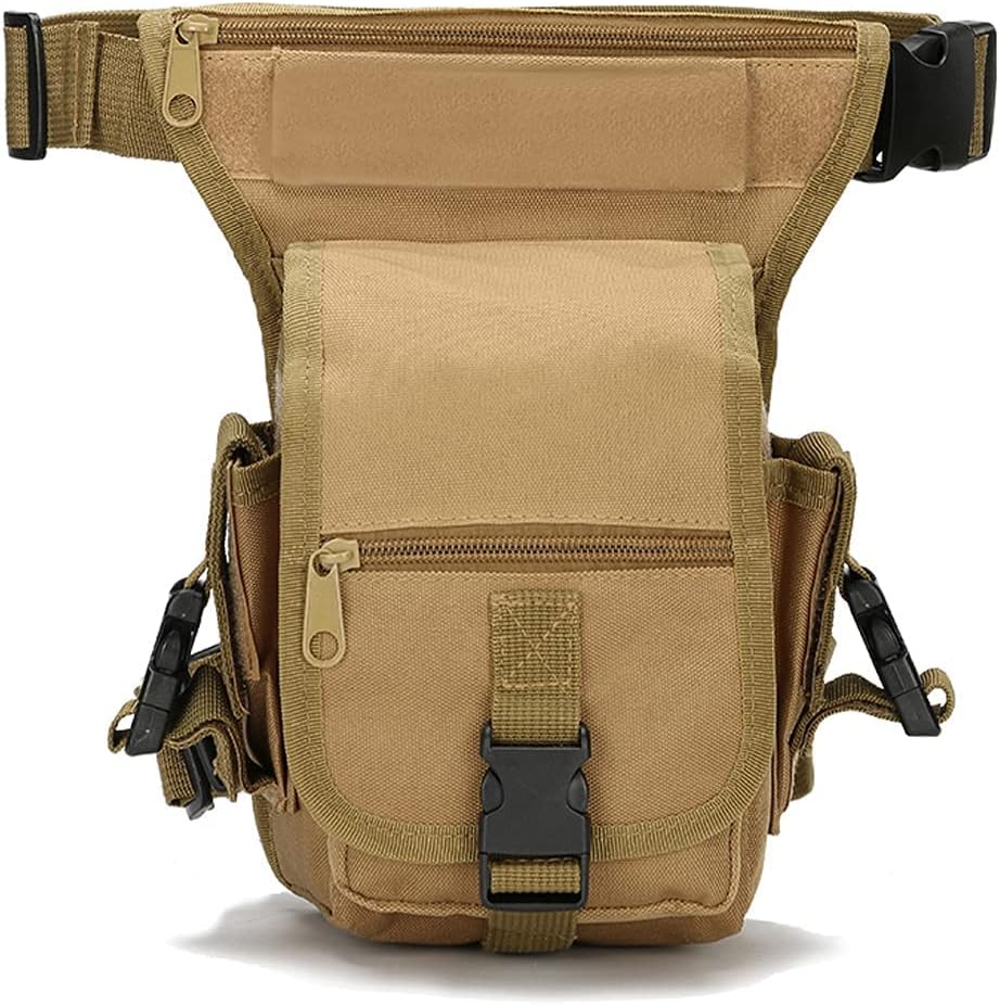Motorcycle Drop Leg Bag Nylon Waist Pack for Men Women Travel Hiking Tactical Cycling Bike Ride Riding Crossbody Shoulder Fanny Pouch