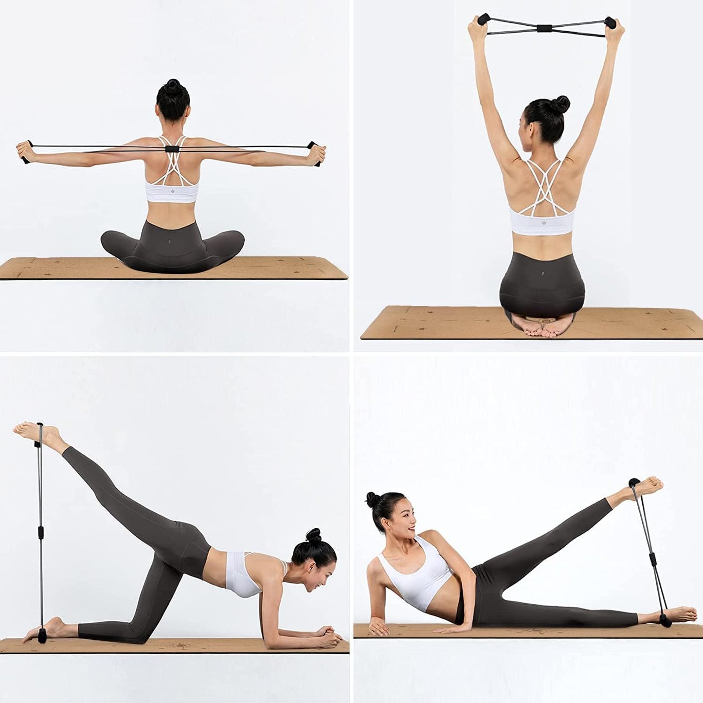 Numat Cork Yoga Mat 6mm (1/4 inch) Thick 72 x 24 in, Sweatproof NonSlip Eco-friendly, Lightweight TPE foam with Alignment Lines, Great for Hot Yoga, Pilates, Gym and Exercise, Black Carrying Bag w.