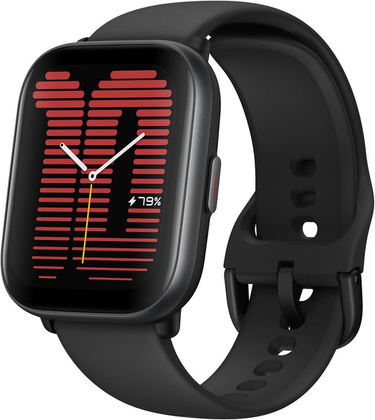 Amazfit Active Smart Watch 42mm, AI Fitness Tracker & Sleep Coach, GPS, Amazon Alexa Built-in, Bluetooth, 14-Day Battery, 120+ Sports Modes, Android & iPhone, Black