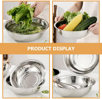 MAGICLULU Stainless Steel Basin, 14 Inch Mixing Bowl for Kitchen Use, Metal Washtub, Versatile for Cooking and Serving