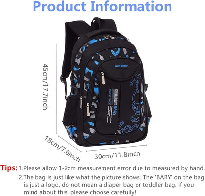 Blue-Camouflage Backpacks for Boys School Elementary, Camouflage Boys School Bags Capacity Bookbags