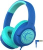 iClever Kids Headphones with Cord, 85dBA Safe Volume Wired Headphones for Kids, Stereo Sound Foldable Adjustable, 3.5mm Jack, Over Ear for School/Boys/Girls/iPad/Tablet/Travel, Blue