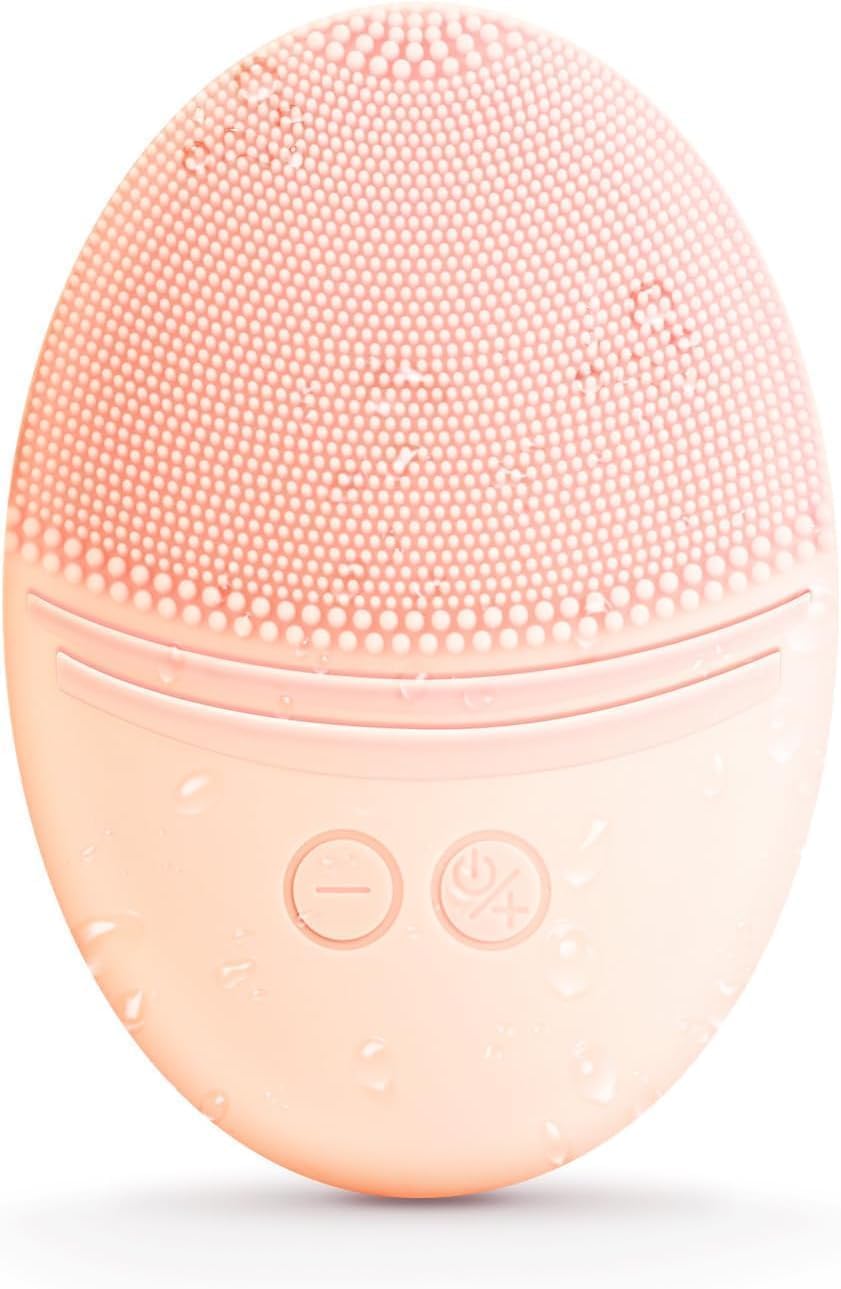 EZBASICS Sonic Facial Cleansing Brush Made with Ultra Hygienic Soft Silicone, Waterproof Sonic Vibrating Face Brush for Deep Cleansing, Gentle Exfoliating and Massaging, Inductive Charging Blue
