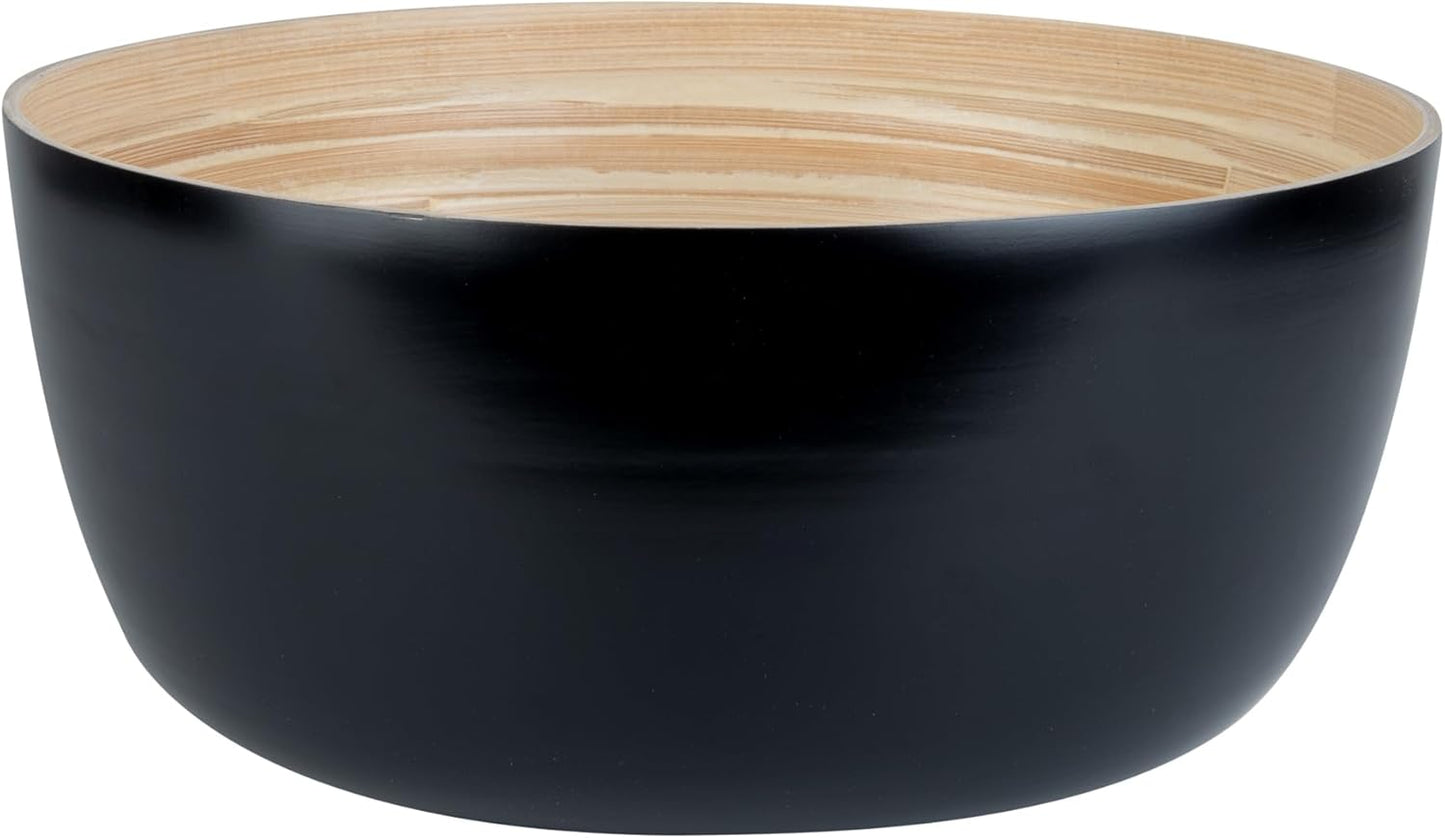 Restaurantware-Bambuddha 51 Ounce Extra Large Salad Bowl, 1 Heavy-Duty Round Salad Bowl - Sustainable, Reusable, Blue Bamboo Serving Dish, for Serving Salads, Fruits, and Appetizers