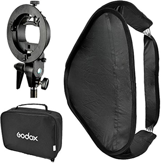 GODOX Softbox with S Type Bracket Bowens S Mount Holder Foldable Mini Size 8080cm Soft Box Kit for Flash Camera Studio Photography