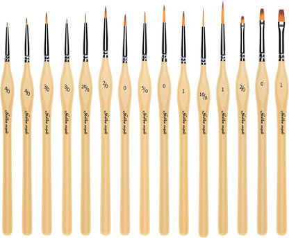Detail Paint Brushes Set 10pcs Miniature Brushes for Fine Detailing & Art Painting - Acrylic, Watercolor,Oil,Models