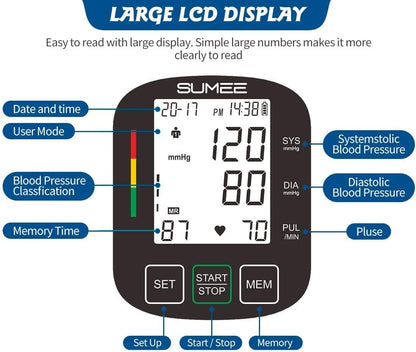 Wrist Blood Pressure Monitor for home use,Accurate Automatic Digital BP Machine, 198 Readings Memory Function and Large LCD Display,Include Carrying Case and 2AAA Batteries-Black