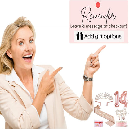 65th Birthday Decorations for Women, Including 65th Birthday Sash and Crown, Cake Topper and Candles, Number Balloons Rose Gold, 65 Year Old Gifts for Women