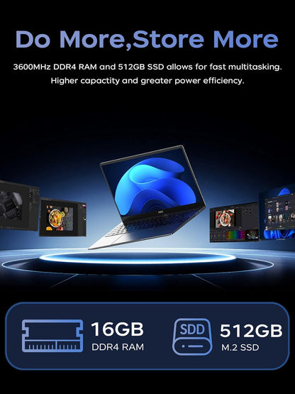 2025 AOC TX15 Laptop, 15.6-inch FHD (1920 x 1080) Display, Intel N150(4C/4T) Processor, 16GB DDR4 RAM, 512GB SSD, Windows 11 Pro, WiFi5, BT5.0, 38Wh Battery, Gray
